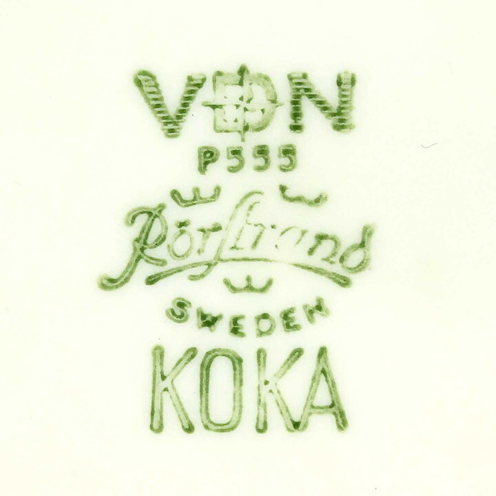 Hertha Bengtsson (Koka 1953) Coffee Cup with Blue Linear Decor 10 cm  [Sample Images] 