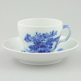 Royal Copenhagen (Blå Blomst 20th Century) Coffee Cup with Blue Flower Decor 9 cm #1549  [Sample Images] 