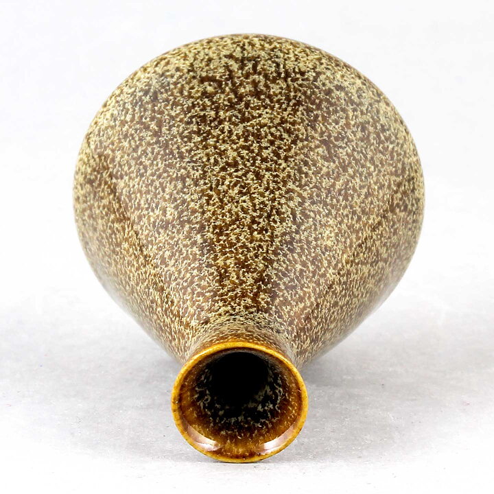 バーティル・ラングレン  黄土色の花瓶  Vase  7.5cm 1970年代   〈オリジナルボックス付き〉 