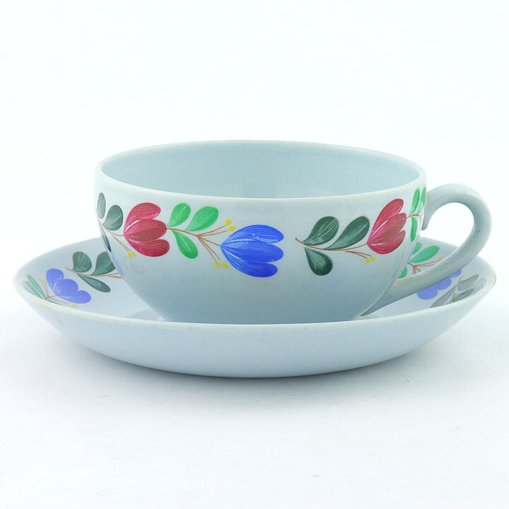 Teacup Saucer with Flower Decor 14 cm (Arabia 1960s)  [Sample Images]  [Free Shipping]