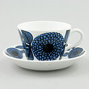 スティグ・リンドベリ  Blue Asterシリーズ  コーヒーカップソーサー  青い花模様  13cm  1972年  [サンプル画像]  [送料無料]