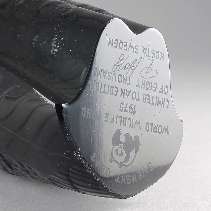 Paul Hoff (WWF 1975) Dark Gray Glass Peregrine Falcon 17 cm  [Sample Images]