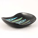 Hjördis Oldfors (Camilla 1957) Black Bowl with Colorful Leaf Decor 15 cm