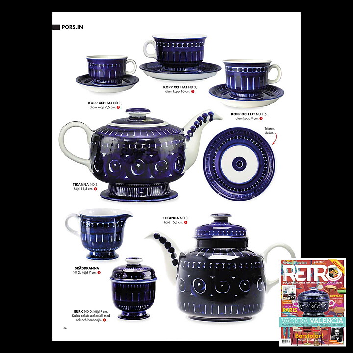 Ulla Procopé (Valencia 1960) Creamer with Blue Decor 11 cm (2)