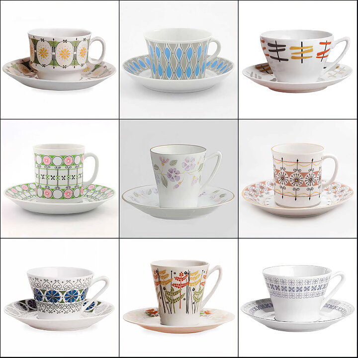 Brita Mellander-Jungermann (Louise 1960s) Coffee Cup with Joyous Decor 8 cm  [Sample Images]