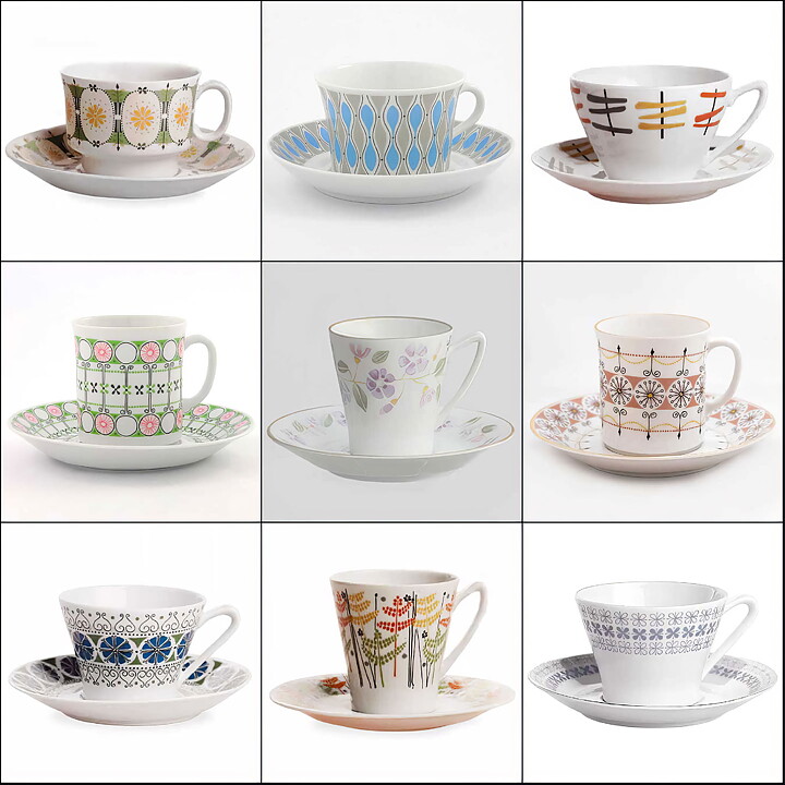Brita Mellander-Jungermann (Louise 1960s) Coffee Cup with Joyous Decor 8 cm  [Sample Images]