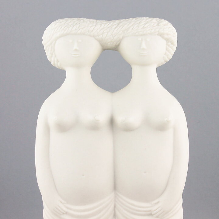 Stig Lindberg (Parian 1977) Matte White Tvillingarna Sculpture 24 cm (2) 