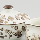 Jackie Lynd (Japonica 1977) Creamer and Sugar Bowl with Brown Flowers