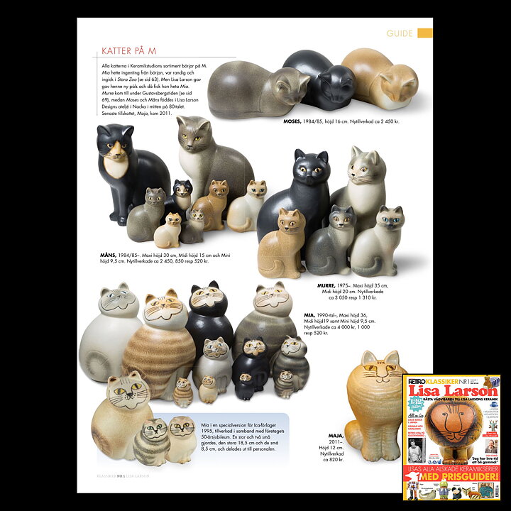 Lisa Larson (1995) Early Production Cat Måns Mini 10 cm