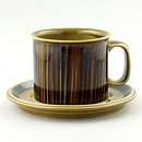  Gunvor Olin-Grönqvist (Kosmos 1963) Teacup Saucer with Linear Decor 16 cm  [Free Shipping]