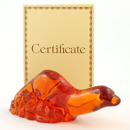 Olle Alberius (WWF 1974) Orange Glass Otter 18/7 cm   [Sample Images] (2)