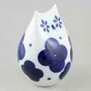 Sylvia Leuchovius (1960s) White Owl with Hand-Painted Blue Decor 14 cm