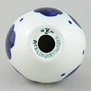 Sylvia Leuchovius (1960s) White Owl with Hand-Painted Blue Decor 14 cm