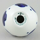 Sylvia Leuchovius (1960s) White Owl with Hand-Painted Blue Decor 14 cm