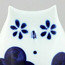 Sylvia Leuchovius (1960s) White Owl with Hand-Painted Blue Decor 14 cm