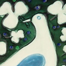シルヴィア・レウショヴィウス  正方形  鳥の陶板   Wall Plaque   1970年代  18cm (4)