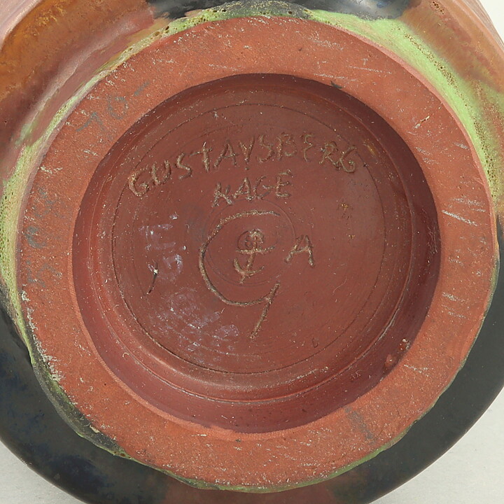Wilhelm Kåge (Farsta 1931) Brown/Black Sturdy Vase 20 cm