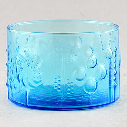 Oiva Toikka (Flora 1966) Turquoise Bowl with Plant Motif 8 cm  [Sample Images]