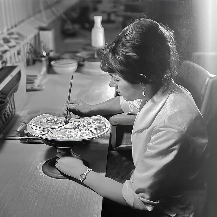 ウラ・ウィンブラド  鳥の陶板  13cm  1960年代