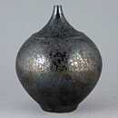 イサク・イサクソン　一点もの！　黒銀河の花瓶  2015年  (12.5cm)