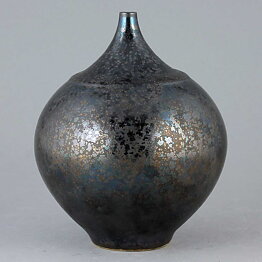 Isak Isaksson (2015) Unique Vase with Black and Brown Crystalline Glaze 12,5 cm