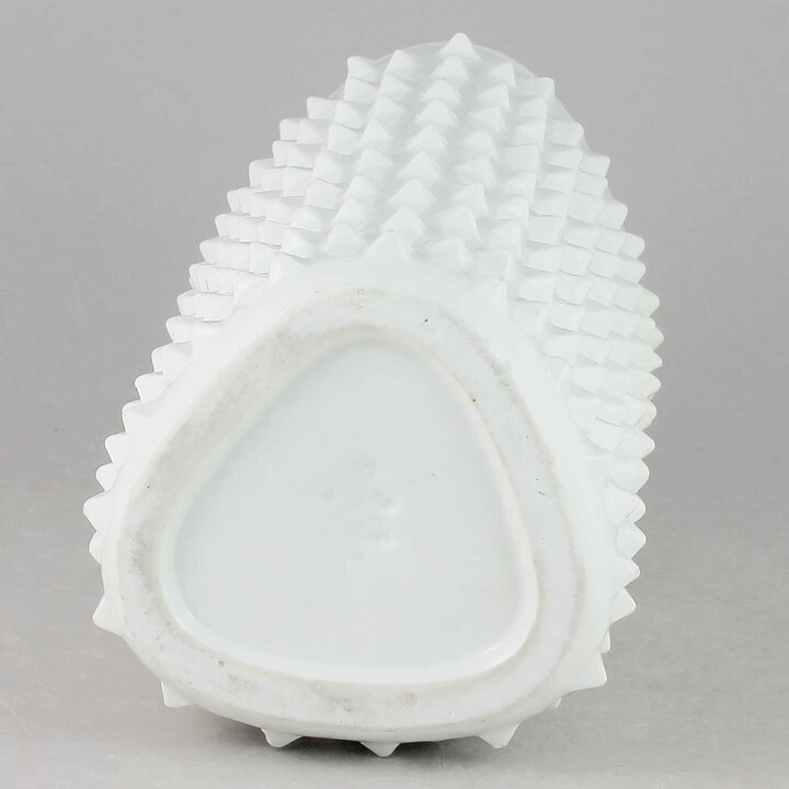 Gunnar Nylund (1951) White Triangular Vase with Rivets (20 cm)