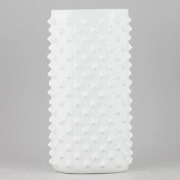 Gunnar Nylund (1951) White Triangular Vase with Rivets (20 cm)