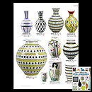 Stig Lindberg (1950s) Green and Yellow Faience Vase with Swelling Base #135 21 cm