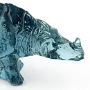 Paul Hoff (WWF 1984) Blue Glass Rhino 17/9 cm (with Certificate)  [Sample Images]