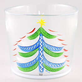 Ulrica Hydman Vallien (Christmas 1994) Clear Bowl with Tree Decor 22 cm