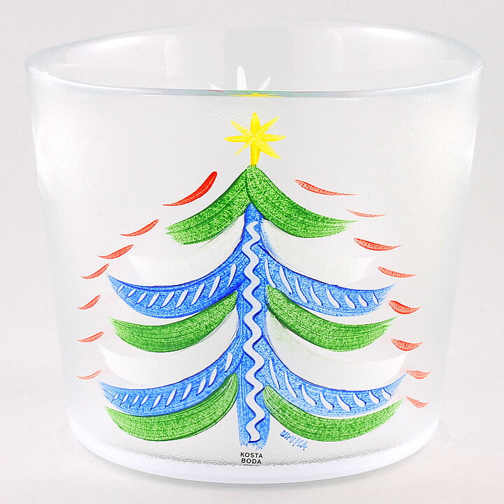 Ulrica Hydman Vallien (Christmas 1994) Clear Bowl with Tree Decor 22 cm