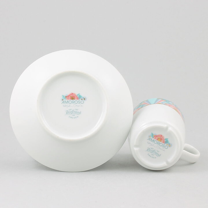 ヘイッキ・オルヴォラ  Amorosoシリーズ  カラフルなコーヒーカップ＆ソーサー  7.5cm  1989年