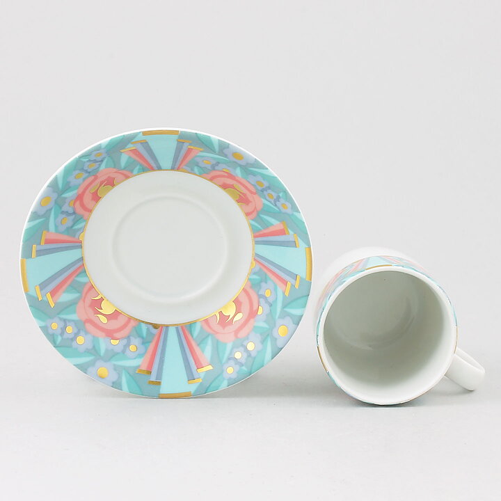 ヘイッキ・オルヴォラ  Amorosoシリーズ  カラフルなコーヒーカップ＆ソーサー  7.5cm  1989年