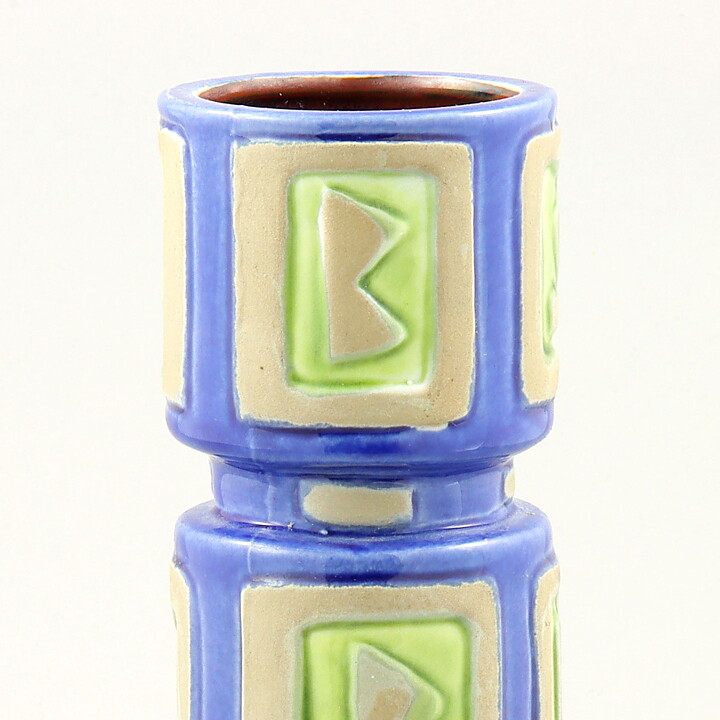 Carl-Harry Stålhane (1950s) Blue/Green Architectonic Vase 21 cm