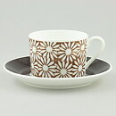 Stig Lindberg (Anita 1960s) Coffee Cup with Brown Flower Decor 10 cm   [Sample Images]