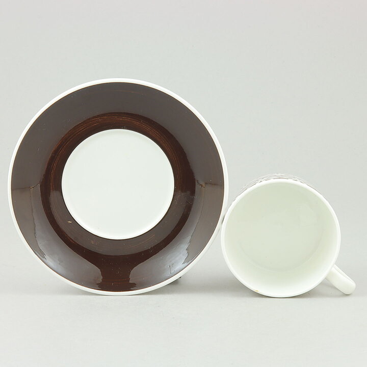 Stig Lindberg (Anita 1960s) Coffee Cup with Brown Flower Decor 10 cm   [Sample Images]