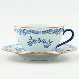 Nils Emil Lundström (Ostindia 1932) Rounded Coffee Cup with Blue Flowers Decor 10,5 cm  [Sample Images] 