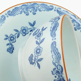 Nils Emil Lundström (Ostindia 1932) Rounded Coffee Cup with Blue Flowers Decor 10,5 cm  [Sample Images] 