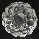 Anne Nilsson (Hallon 1990s) Clear Candleholder with Raspberry Relief  and Metal Stand 11/7 cm (2)