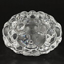 Anne Nilsson (Hallon 1990s) Clear Candleholder with Raspberry Relief  and Metal Stand 11/7 cm (2)