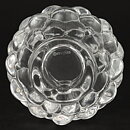 Anne Nilsson (Hallon 1990s) Clear Candleholder with Raspberry Relief  and Metal Stand 11/7 cm (2)