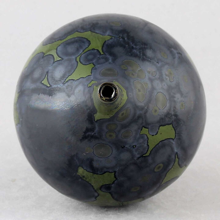 イサク・イサクソン　一点もの！　黒とグリーンの花瓶  2019年  (16cm)
