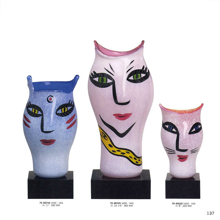 ウルリカ・ヒードマン・ヴァリーン Open Mindsシリーズ 女性の顔の花瓶 Vase (10cm) 1987年