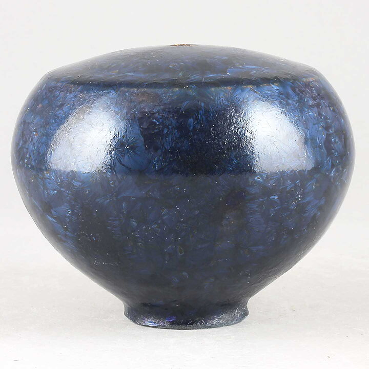 イサク・イサクソン　一点もの！　漆黒のブルーの花瓶  2015年  (8cm)
