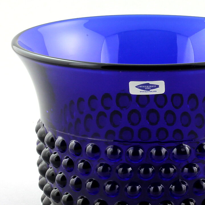 Saara Hopea (Nyppylä 1952) Blue Bowl with Bead Relief 15 cm