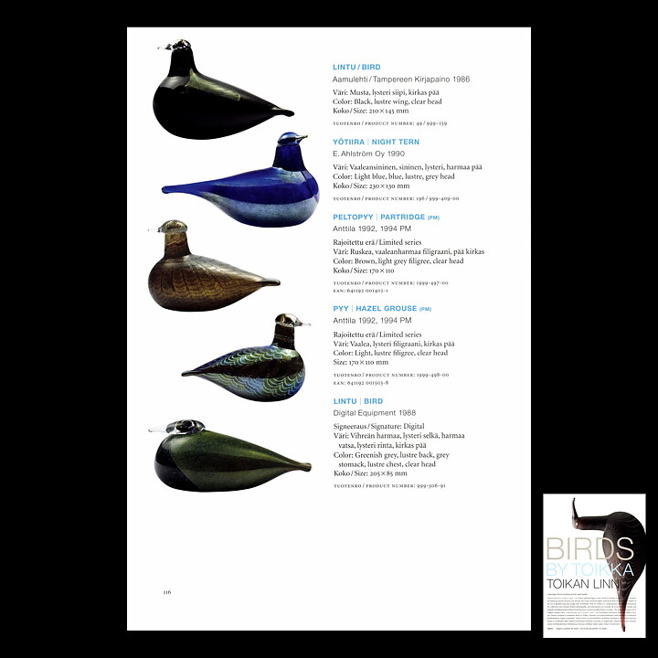 Oiva Toikka (1986) Aamulehti Glass Bird 20 cm
