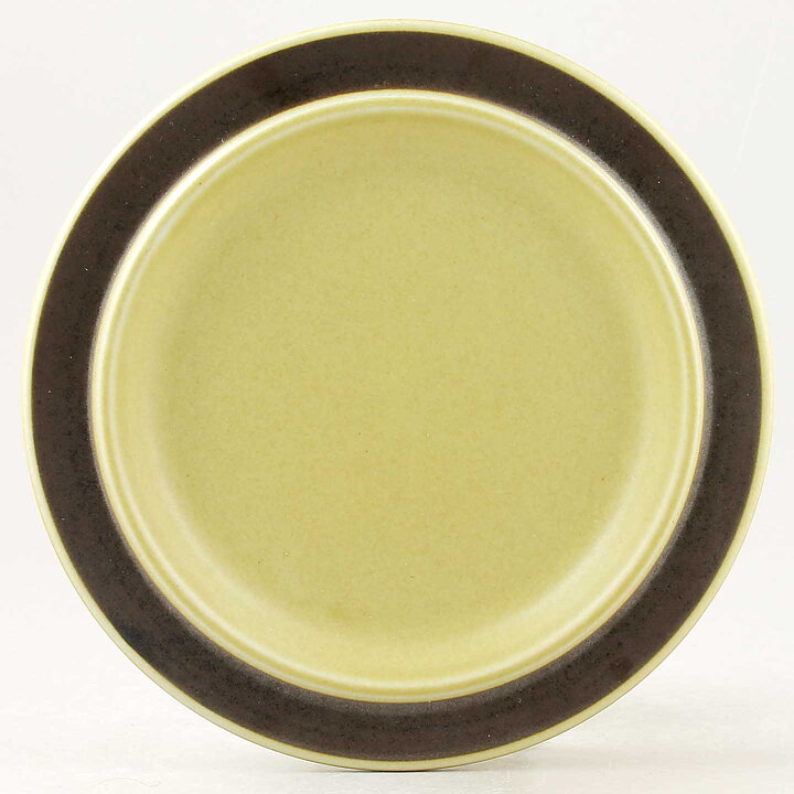 Olga Osol (Tunturi 1960) Three Yellow Plates with Brown Border Decor 20 cm