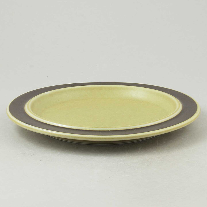 Olga Osol (Tunturi 1960) Three Yellow Plates with Brown Border Decor 20 cm