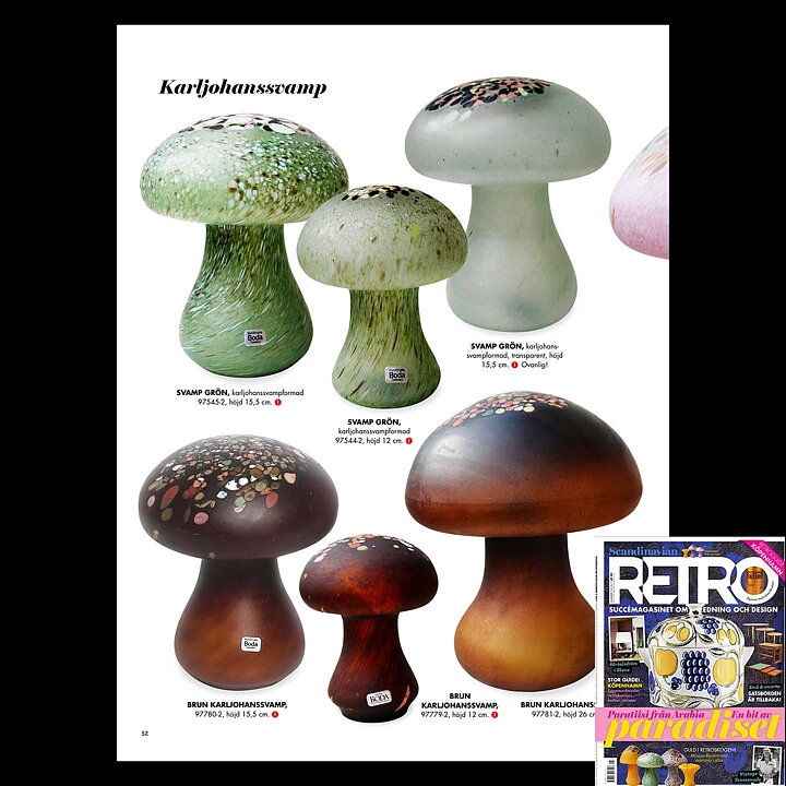 モニカ・バックストロム   グリーンのマッシュルーム 置物  16cm  1970年代