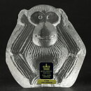  Lisa Larson (Royal Krona 1970s) Gorgeous Glass Ape "Cant't Hear"  [Sample Images]